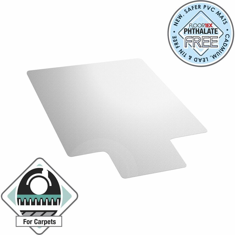 Floortex Computex&reg; Anti-Static Vinyl Lipped Chair Mat for Carpets up to 3/8" - 36" x 48"