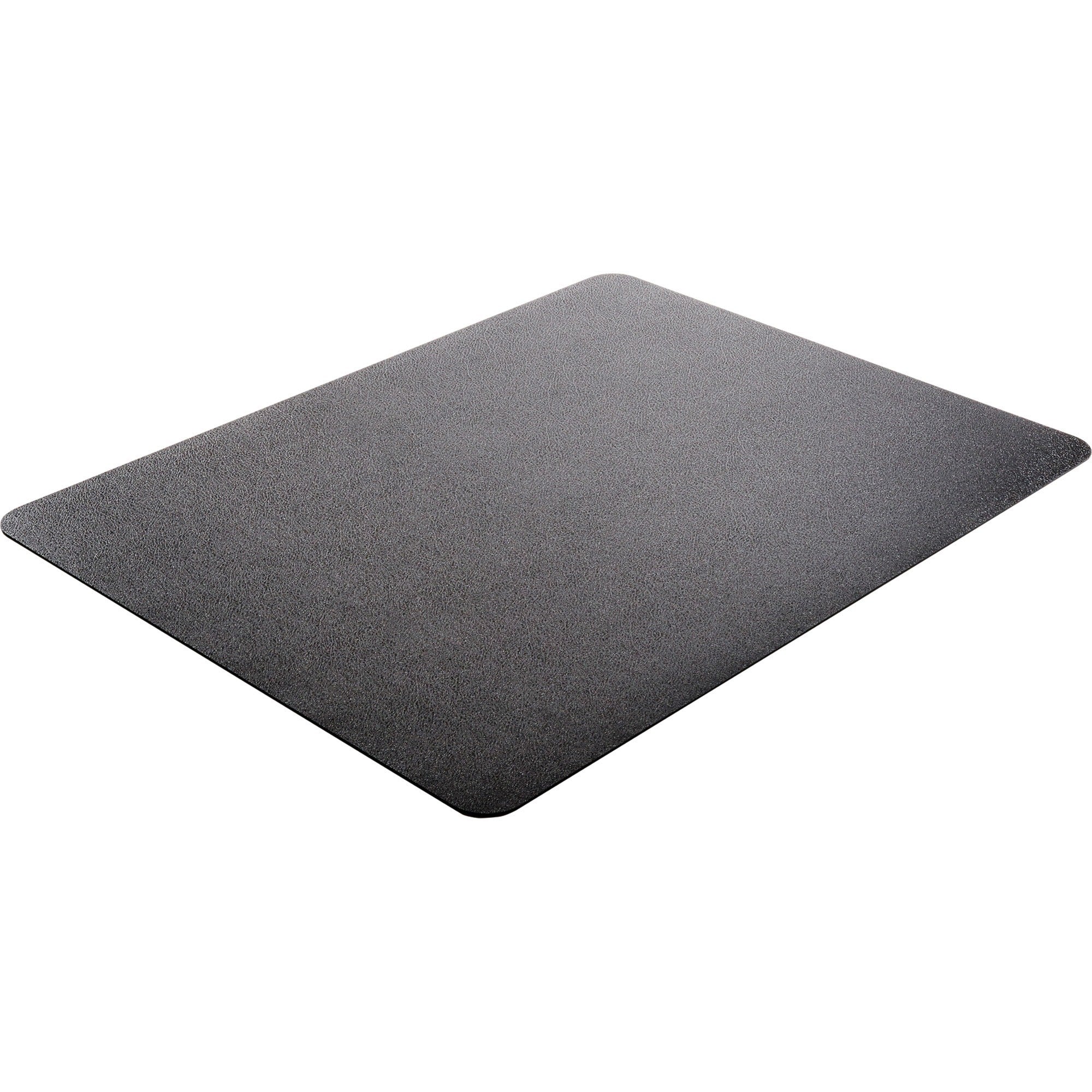 Deflecto EconoMat Chair Mat - Floor, Office, Carpeted Floor, Breakroom - 53" Length x 45" Width - Rectangular - Vinyl - Black - 1 Each