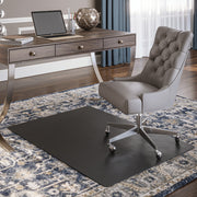 Floor, Office, Carpeted Floor, Breakroom - 60" Length x 46" Width - Rectangular - Vinyl - Black - 1 Each