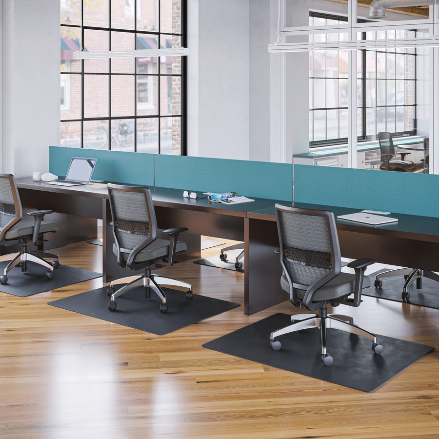 Deflecto Black EconoMat for Hard Floors - Hard Floor - 53" Length x 45" Width - Rectangular - Vinyl - Black - 1 Each