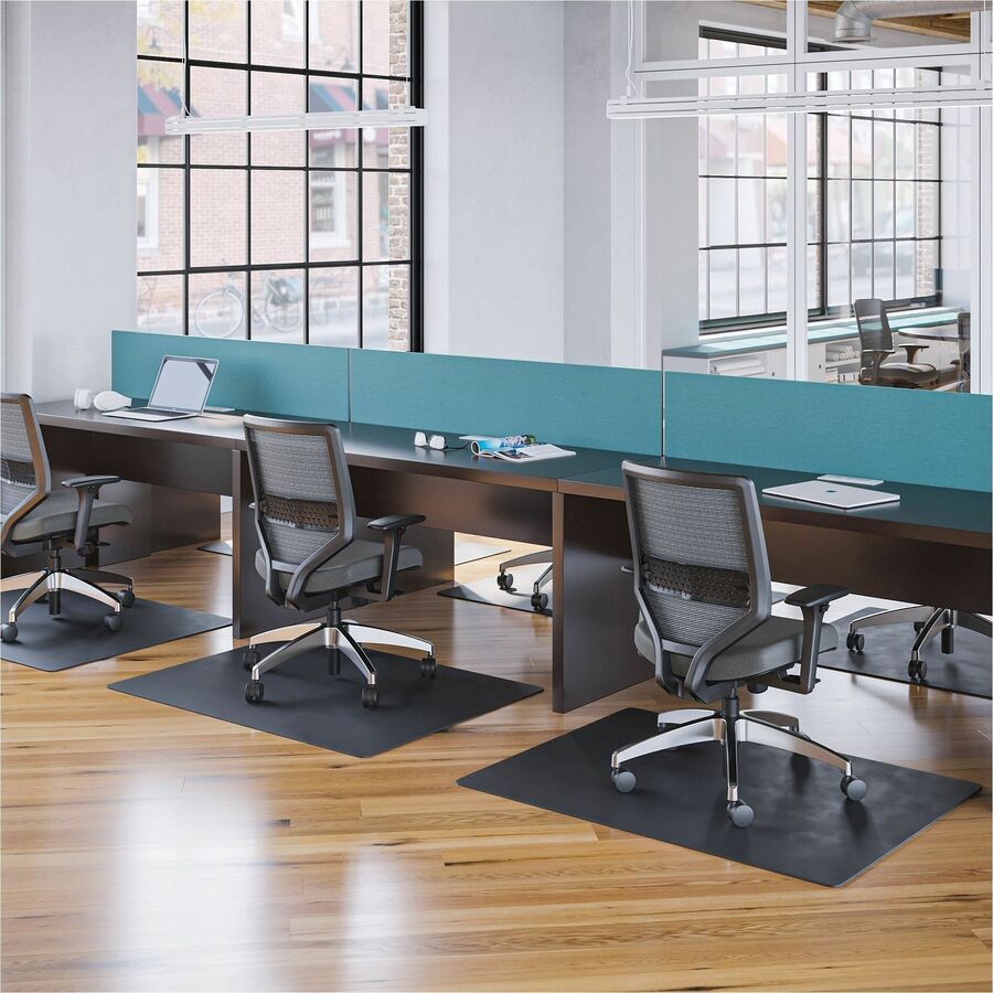 Deflecto Black EconoMat for Hard Floors - Hard Floor - 53" Length x 45" Width - Rectangular - Vinyl - Black - 1 Each