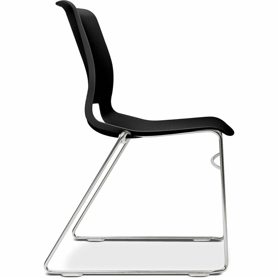 Onyx Seat Color - Plastic Seat Material - Onyx Back Color - Polypropylene Back Material - Silver Frame Color - Sled Base - 4 / Carton