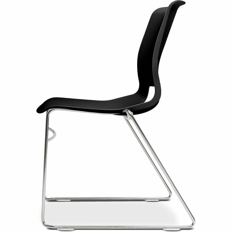 Onyx Seat Color - Plastic Seat Material - Onyx Back Color - Polypropylene Back Material - Silver Frame Color - Sled Base - 4 / Carton