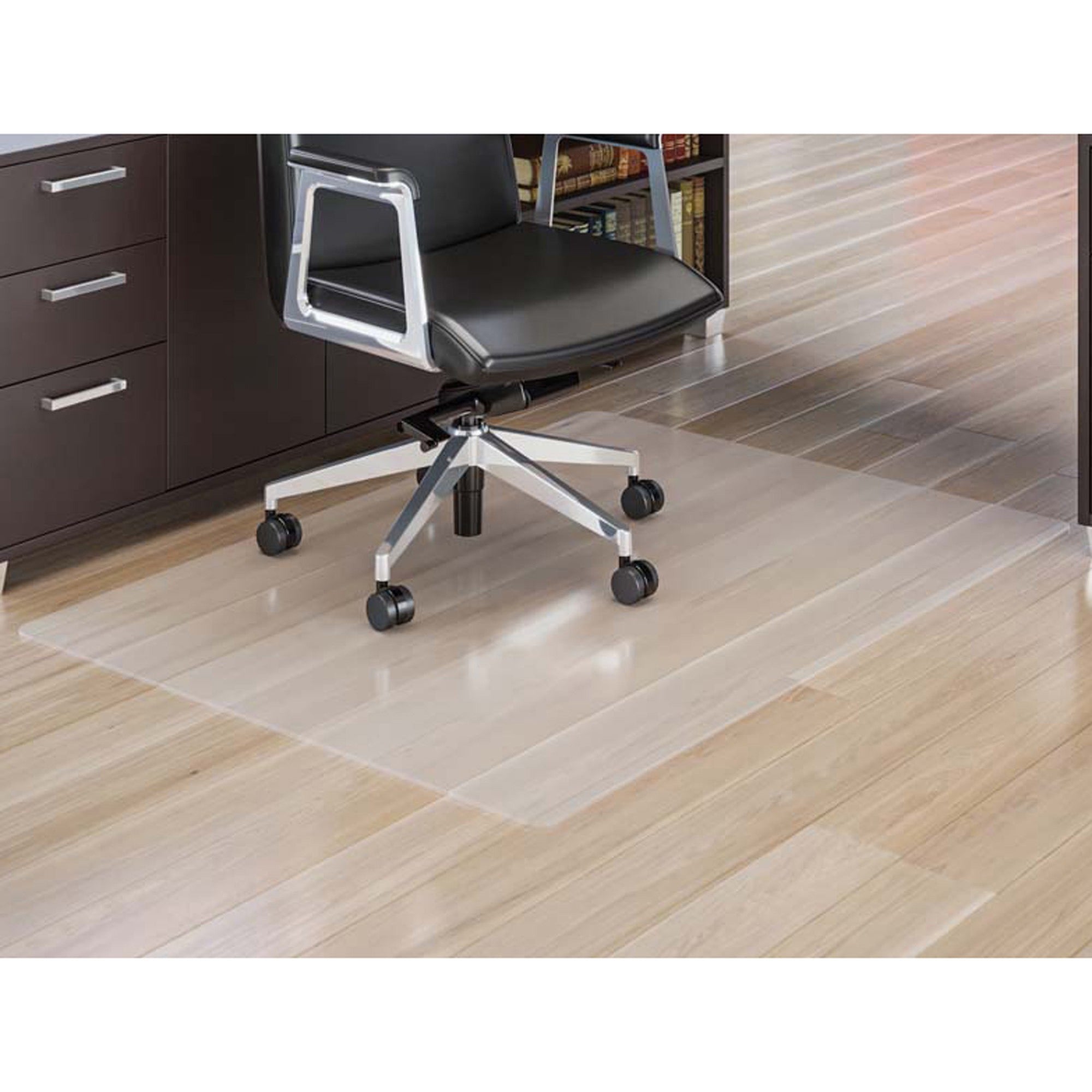 Lorell Oversized Chairmat - Hard Floor - 60" Width x 79" Depth - Rectangular - Polycarbonate - Clear - 1 Each