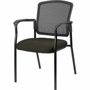 Lorell Breathable Mesh Guest Chairs - Fabric Seat Material - Black, Powder Coated Frame Color - Steel Frame Material - Pepper - Armrest - 1 Each