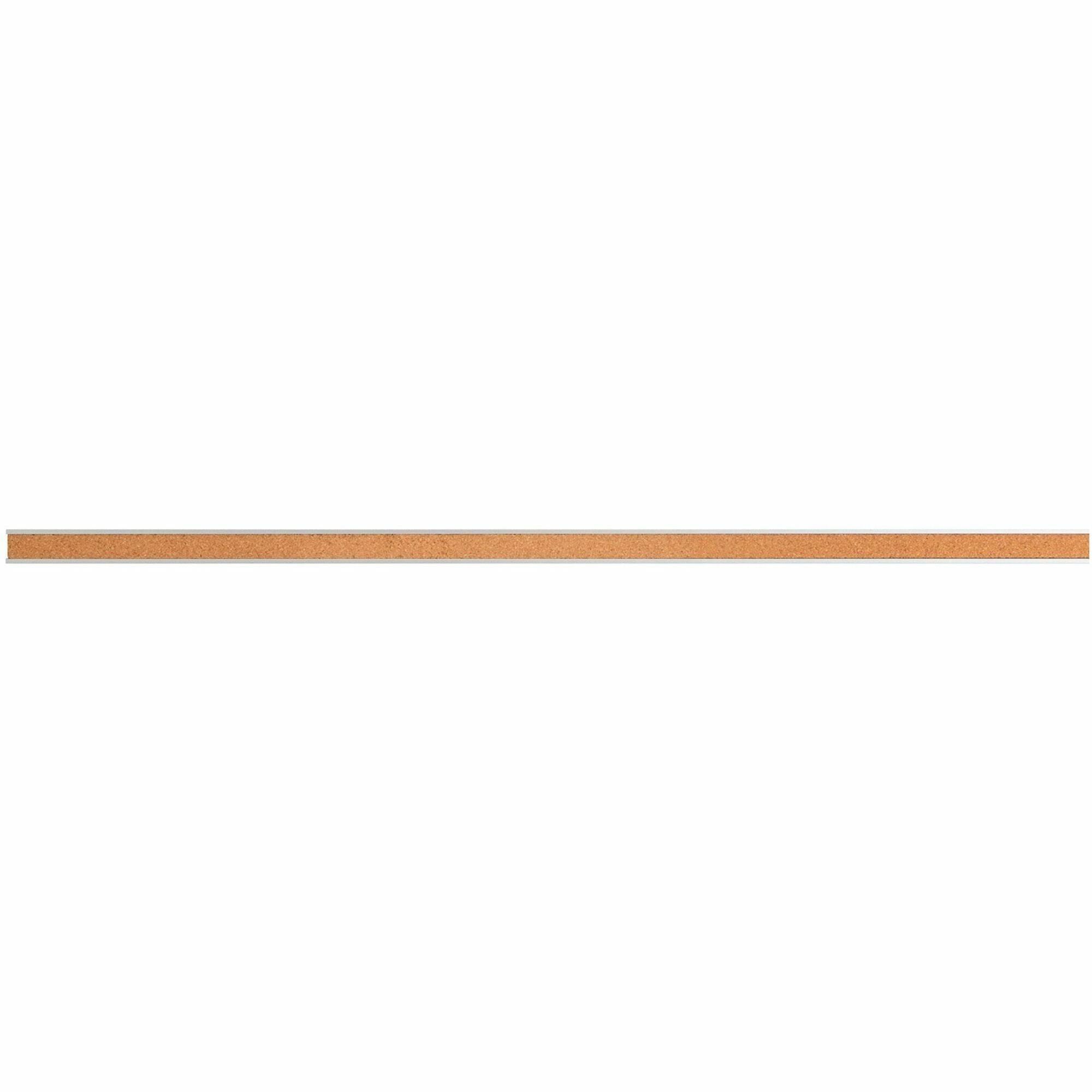 Lorell Cork Strip Bulletin Bar - 18" Board Width - Cork Surface - Self-healing, Fade Resistant, Self-sealing - Anodized Aluminum Frame - 1 Each