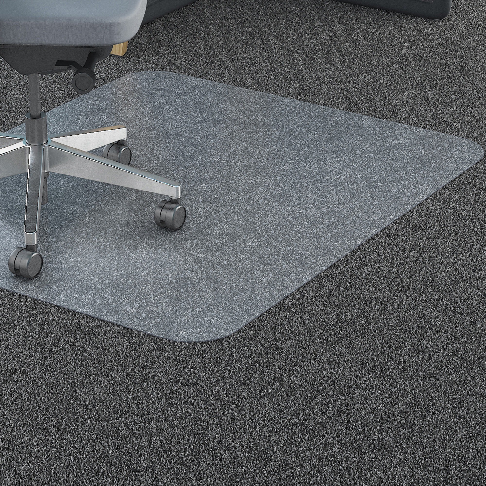Lorell Big & Tall Chairmat - Carpeted Floor - 36" Width x 48" Depth - Rectangular - Polycarbonate - Clear - 1 Each