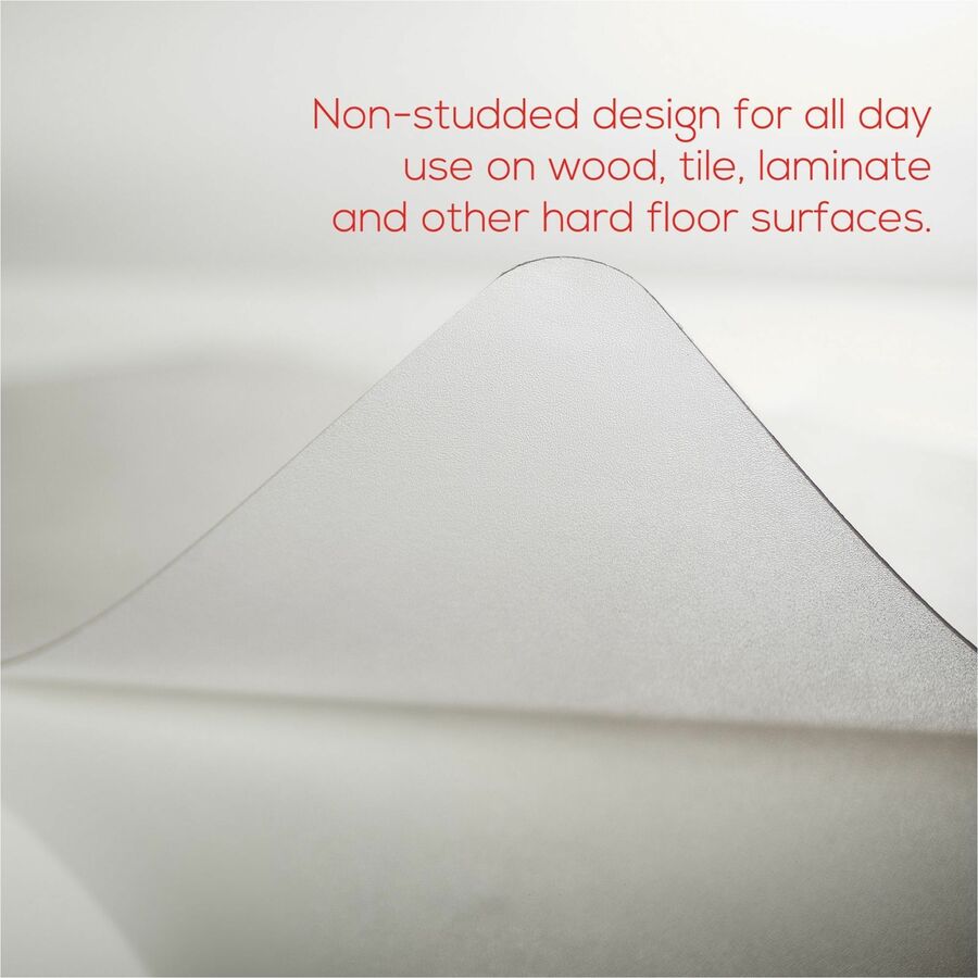 Lorell Big & Tall Chairmat - Hard Floor, Vinyl Floor, Tile Floor, Wood Floor - 48" Length x 36" Width x 0.133" Thickness - Rectangular - Polycarbonate - Clear - 1 Each
