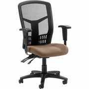 Lorell Executive High-back Mesh Chair - Malted Seat Color - Fabric Seat Material - Gray Back Color - Black Frame Color - Steel, Plastic Frame Material - High Back - 5-star Base - Armrest - 1 Each