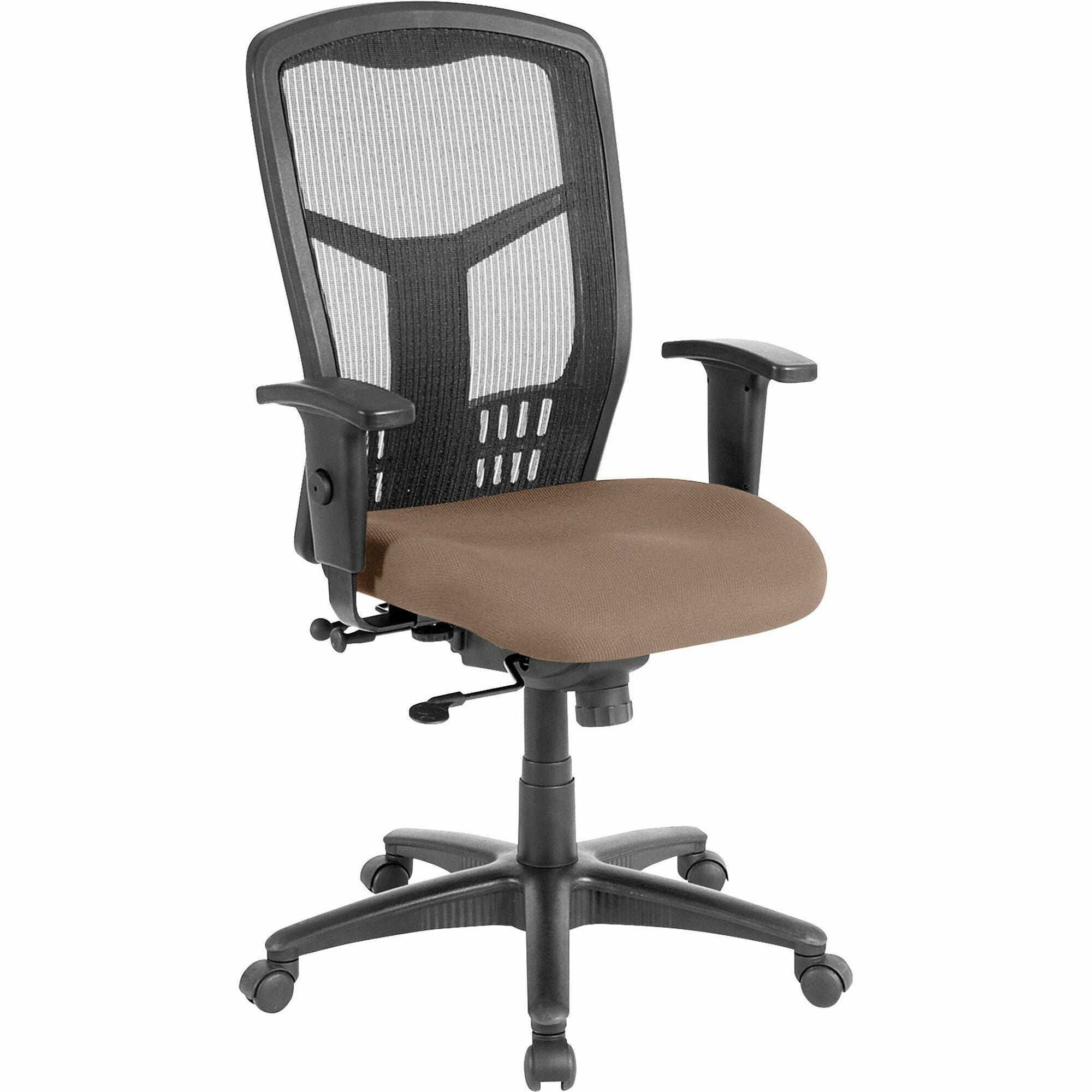 Lorell Executive High-back Swivel Chair - Malted Seat Color - Fabric Seat Material - Steel Frame Material - Malted - 1 Each
