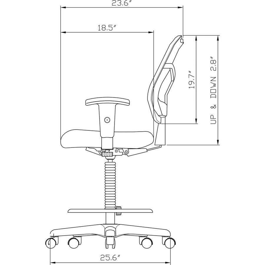 Lorell Ratchet Back Mesh Mid-Back Stool