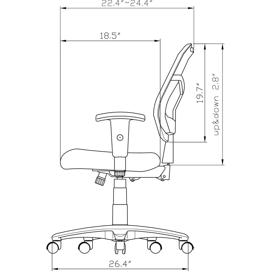 Lorell Ergomesh Swivel Mesh Mid-back Office Chair