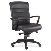 Eurotech Manchester Mid Back Executive Chair - Black Seat Color - Leather Seat Material - Black Back Color - Leather Back Material - Steel Frame Material - 5-star Base - 1 Each