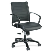 Eurotech Europa Titanium Frame Executive Chair, Black Leather, 5-Star Base, 1 Each