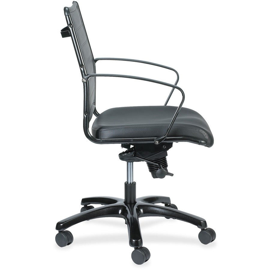 Eurotech Europa Titanium Frame Executive Chair, Black Leather, 5-Star Base, 1 Each