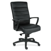 Eurotech Manchester High Back Executive Chair - Black Seat Color - Leather Seat Material - Black Back Color - Leather Back Material - Steel Frame Material - 5-star Base - 1 Each