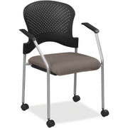 Eurotech Breeze Chair with Casters - Gray Seat Color - Fabric Seat Material - Gray Back Color - Gray Frame Color - Steel Frame Material - Four-legged Base - 1 Each