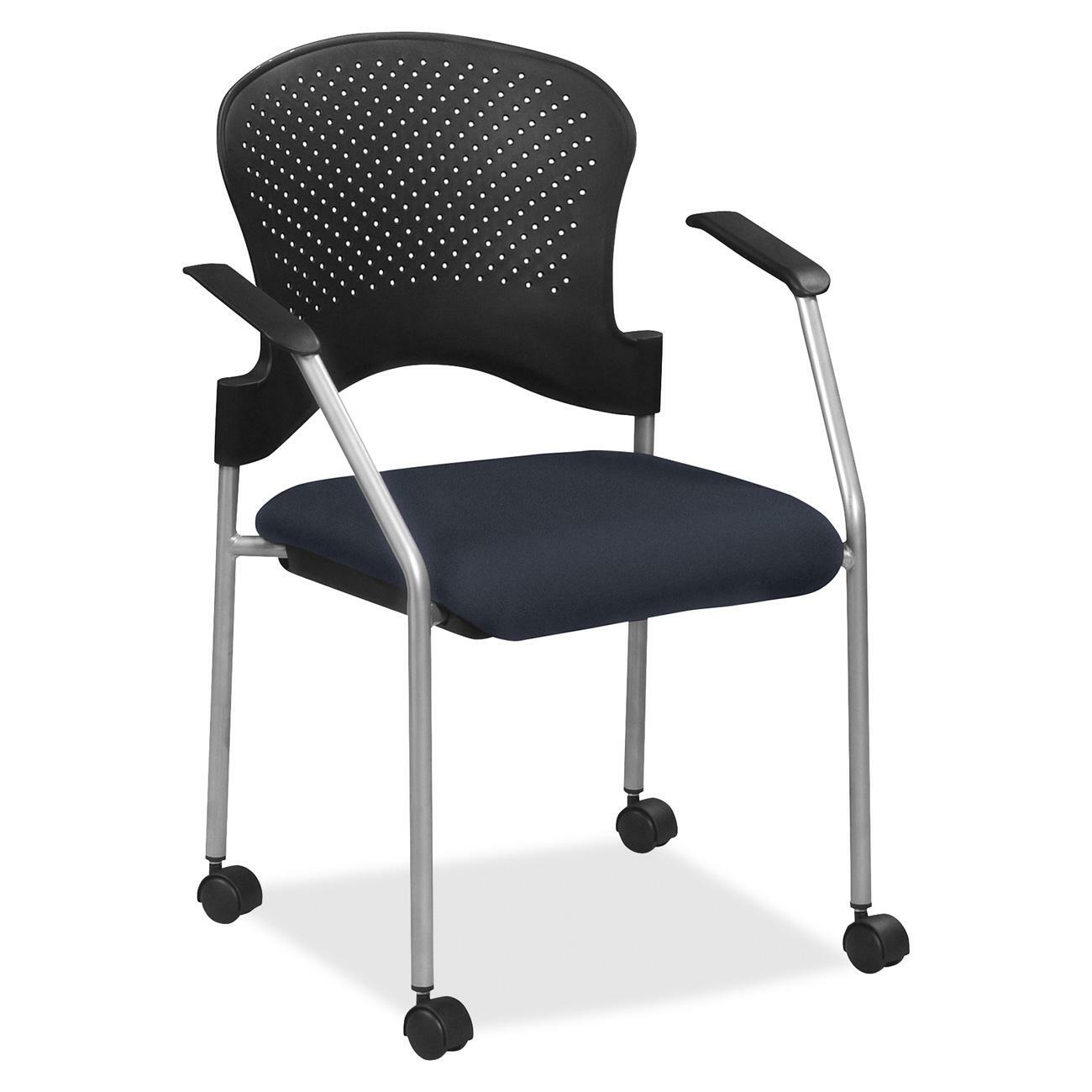 Eurotech Breeze Chair with Casters - Navy Seat Color - Fabric Seat Material - Navy Back Color - Gray Frame Color - Steel Frame Material - Four-legged Base - Perfection Navy - 1 Each