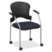 Eurotech Breeze Chair with Casters - Navy Seat Color - Fabric Seat Material - Navy Back Color - Gray Frame Color - Steel Frame Material - Four-legged Base - Perfection Navy - 1 Each