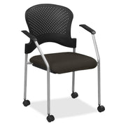 Eurotech breeze FS8270 Stacking Chair - Pepper Seat Color - Fabric Seat Material - Pepper Back Color - Gray Frame Color - Steel Frame Material - Four-legged Base - Fuse Pepper - 1 Each