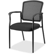 Lorell Mesh Back Stackable Guest Chair, Expo Tuxedo Seat, Black Frame, Mesh Back, 1 Each