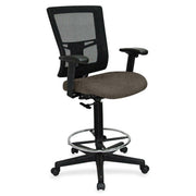 Lorell Mesh Back Drafting Stool, Shire Stonewall Seat, Black Frame, 1 Each