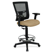 Lorell Mesh Back Drafting Stool, Perfection Beige Seat, Black Frame, 1 Each