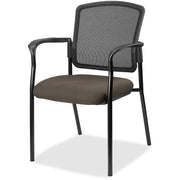 Lorell Mesh Back Stackable Guest Chair, Shire Stonewall Seat, Black Frame, Mesh Back, 1 Each