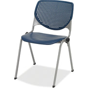 KFI 2300 Kool Series Stacking Chair, Navy Polypropylene Seat & Back, Aluminum Alloy Back, Silver Powder Coated Steel Frame, Four-legged Base, Armrest, 1 Each