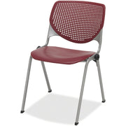 KFI 2300 Kool Series Stacking Chair, Burgundy Polypropylene Seat & Back, Aluminum Alloy Back, Silver Powder Coated Steel Frame, Four-legged Base, Armrest, 1 Each