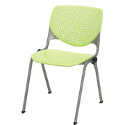 KFI 2300 Kool Series Stacking Chair, Lime Green Polypropylene Seat & Back, Aluminum Alloy Back, Silver Powder Coated Steel Frame, Four-legged Base, Armrest, 1 Each