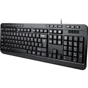 Cable Connectivity - PS/2 Interface - 104 Key(s) - Media Player, Volume Down, Volume Up, Mute, Play/Pause, Previous Track, Next Track, Stop, My Computer, Search, Calculator, ... Hot Key(s) - English (US) - Computer - PC - Membrane Keyswitch - Black