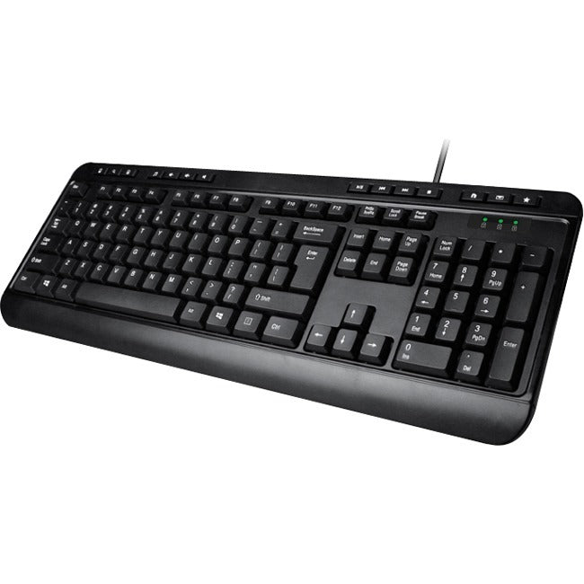 Cable Connectivity - PS/2 Interface - 104 Key(s) - Media Player, Volume Down, Volume Up, Mute, Play/Pause, Previous Track, Next Track, Stop, My Computer, Search, Calculator, ... Hot Key(s) - English (US) - Computer - PC - Membrane Keyswitch - Black