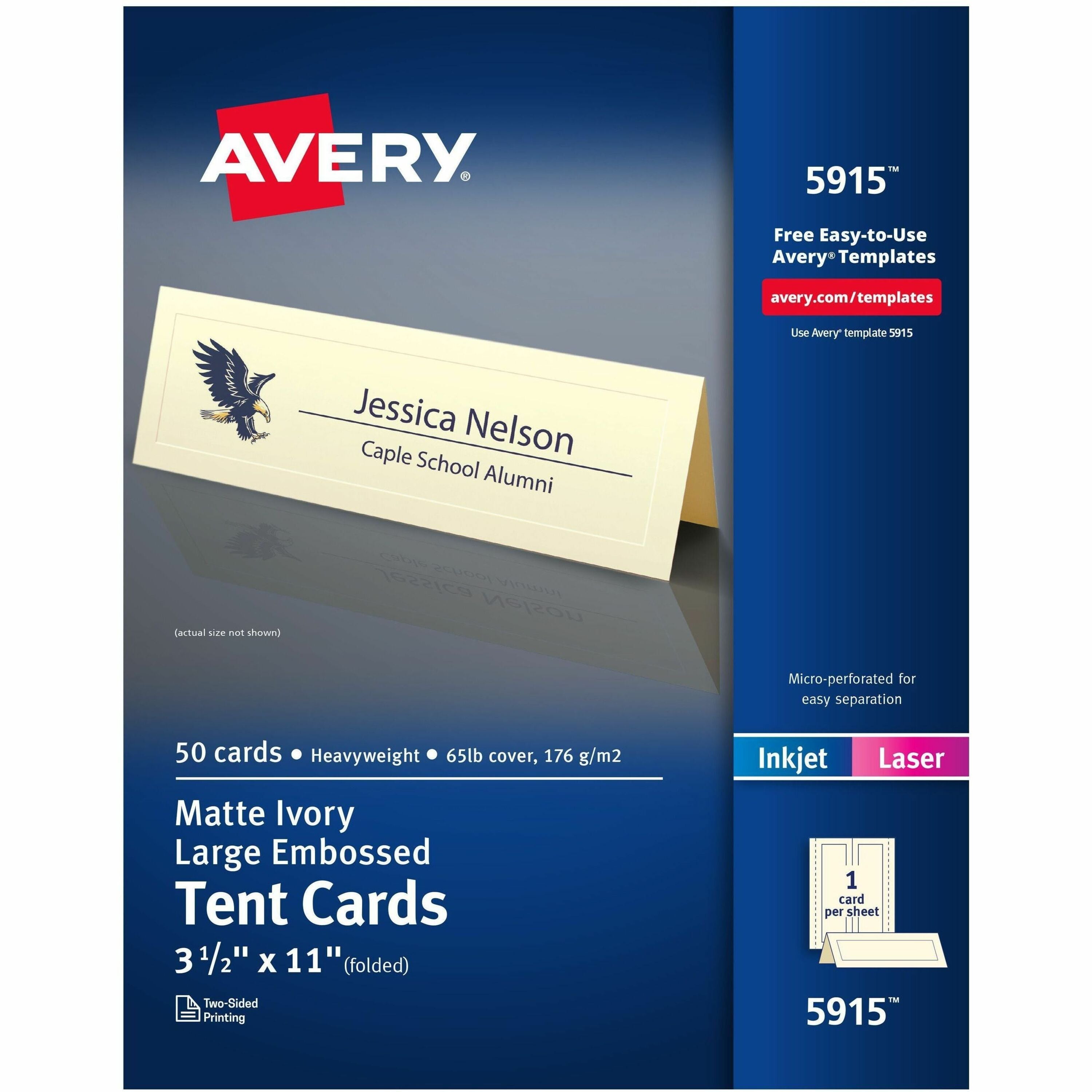 79 Brightness - 3 1/2" x 11" - 65 lb Basis Weight - 176 g/m² Grammage - Embossed, Foldable, Perforated, Heavyweight, Printable, Smooth Edge, Pre-scored, Double-sided, Uncoated - Ivory - 50 Sheets - 50 / Box