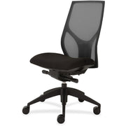 9 to 5 Seating Vault 1460 Armless Task Chair, Black Mesh Back, Black Onyx Fabric Seat, 5-Star Base, Adjustable Height and Depth, 1 Each