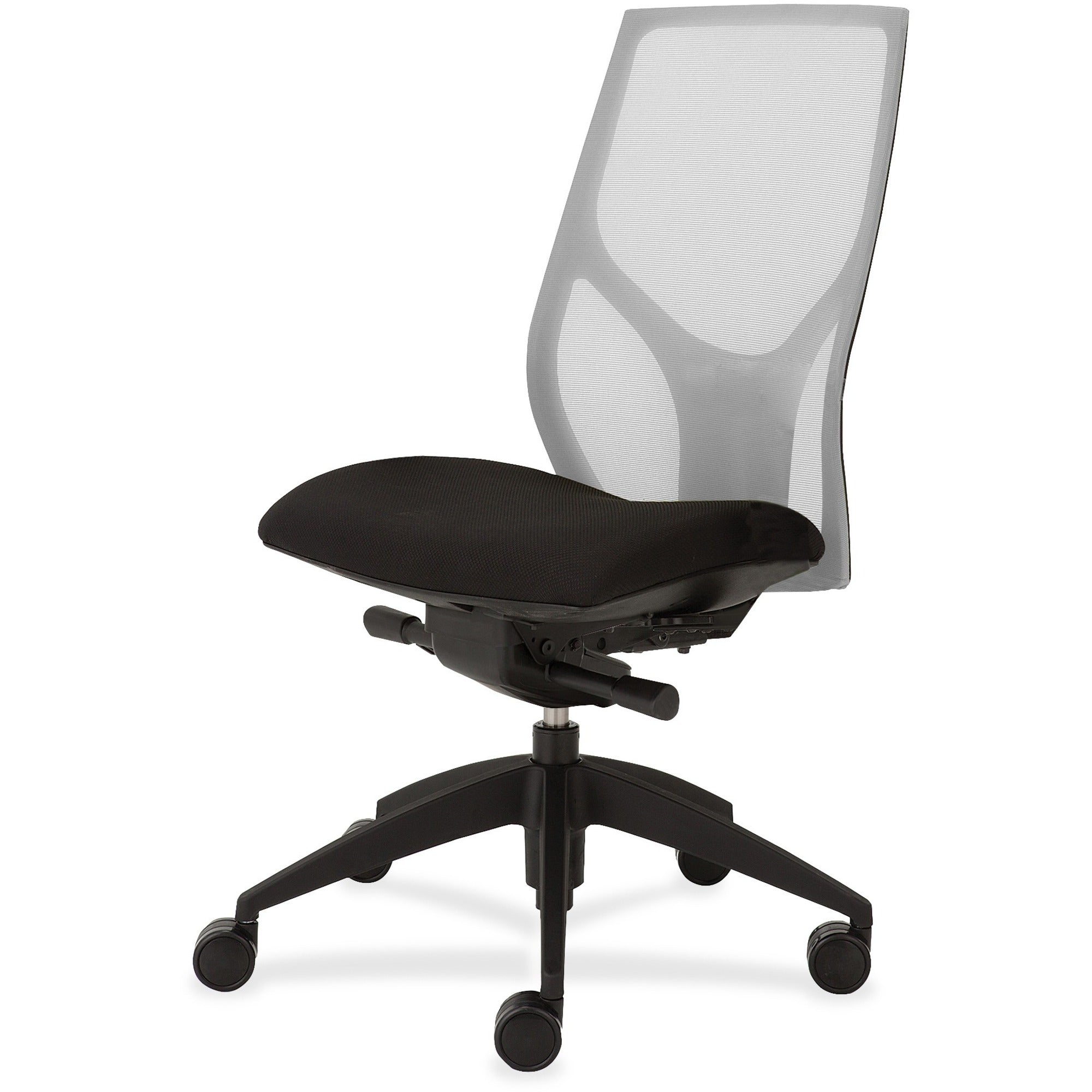 9 to 5 Seating Vault 1460 Armless Task Chair, Black Mesh Back, Black Onyx Fabric Seat, 5-Star Base, Adjustable Height and Depth, 1 Each