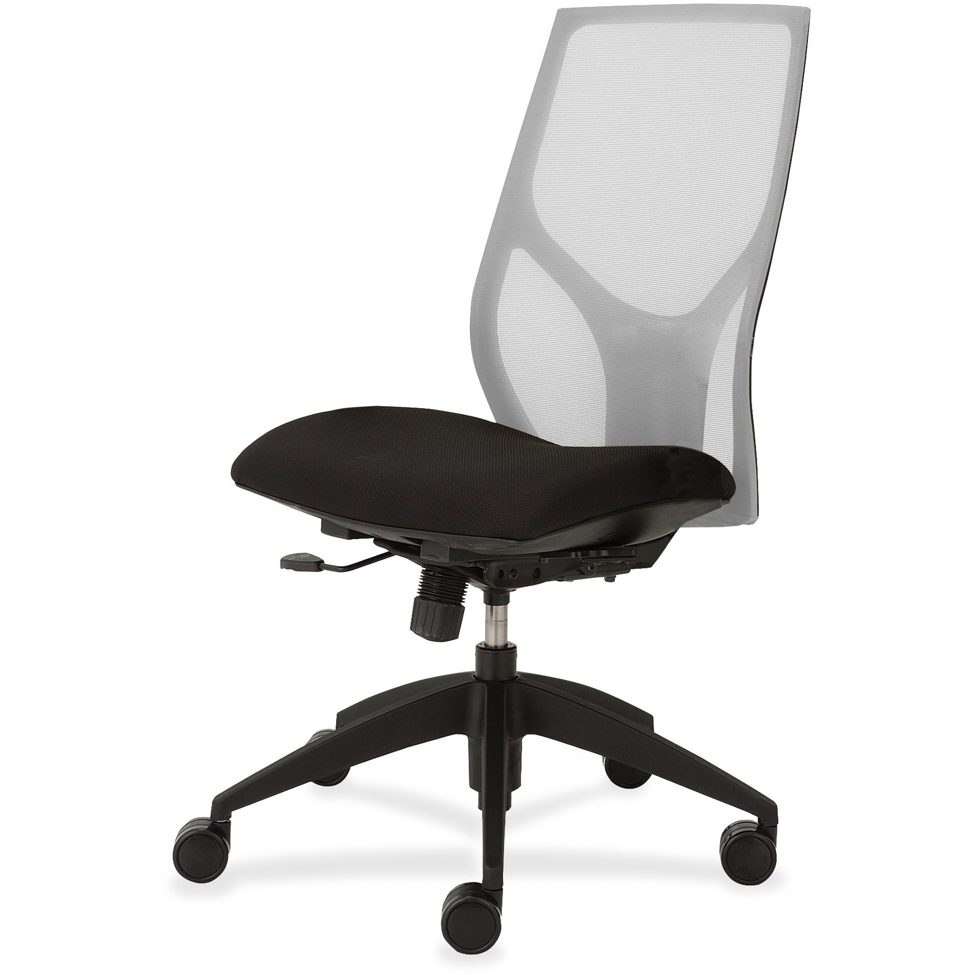 9 to 5 Seating Vault 1460 Armless Task Chair, Black Mesh Back, Onyx Fabric Seat, 5-Star Black Base, Adjustable Height and Depth, 1 Each