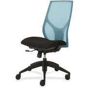 9 to 5 Seating Vault 1460 Armless Task Chair, Black Mesh Back, Black Seat, 5-Star Base, Adjustable Height and Depth, 1 Each