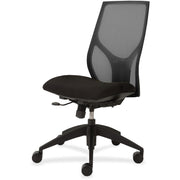 9 to 5 Seating Vault 1460 Armless Task Chair, Black Mesh Back, Onyx Fabric Seat, 5-Star Black Base, Adjustable Height and Depth, 1 Each