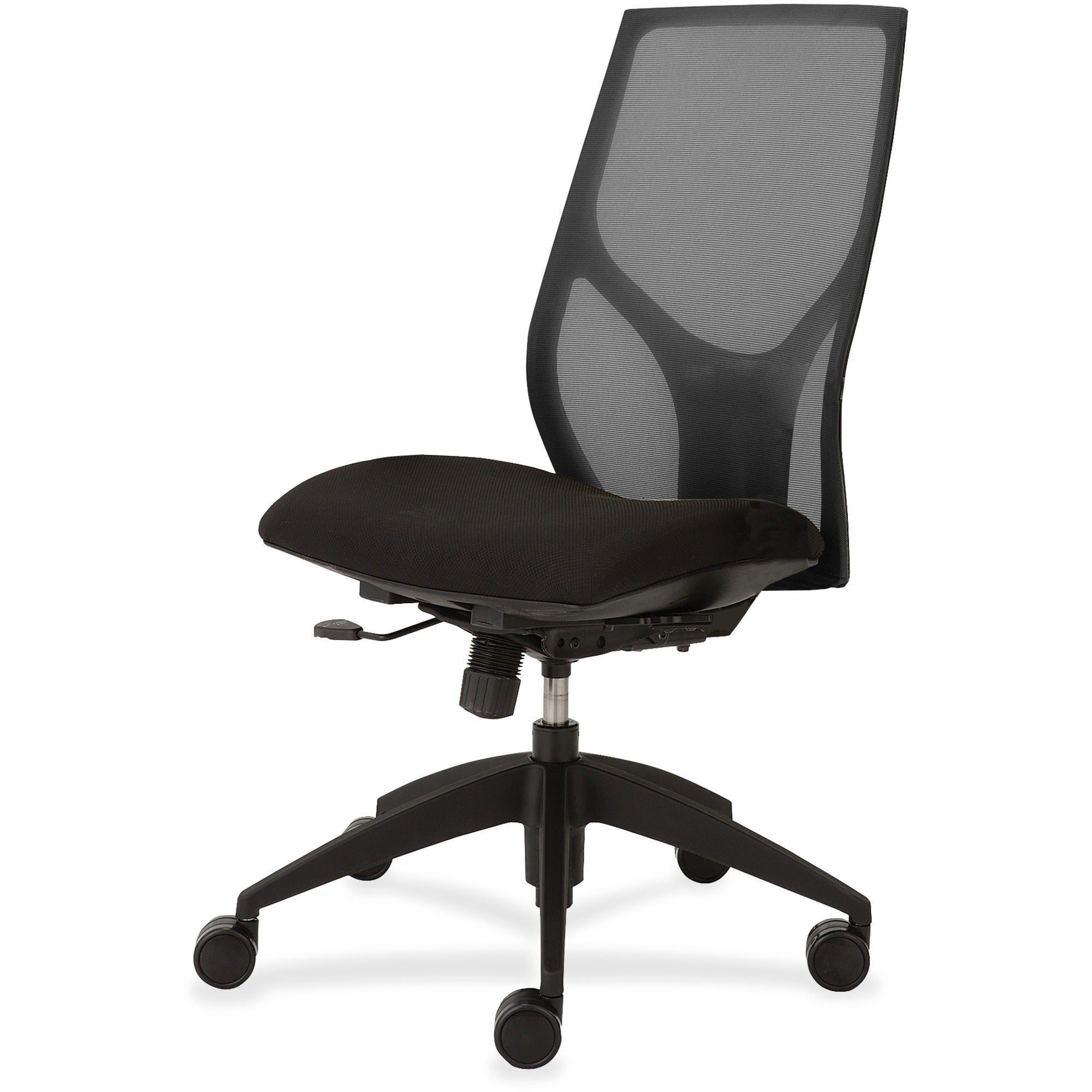 9 to 5 Seating Vault 1460 Armless Task Chair, Black Mesh Back, Onyx Fabric Seat, 5-Star Black Base, Adjustable Height and Depth, 1 Each