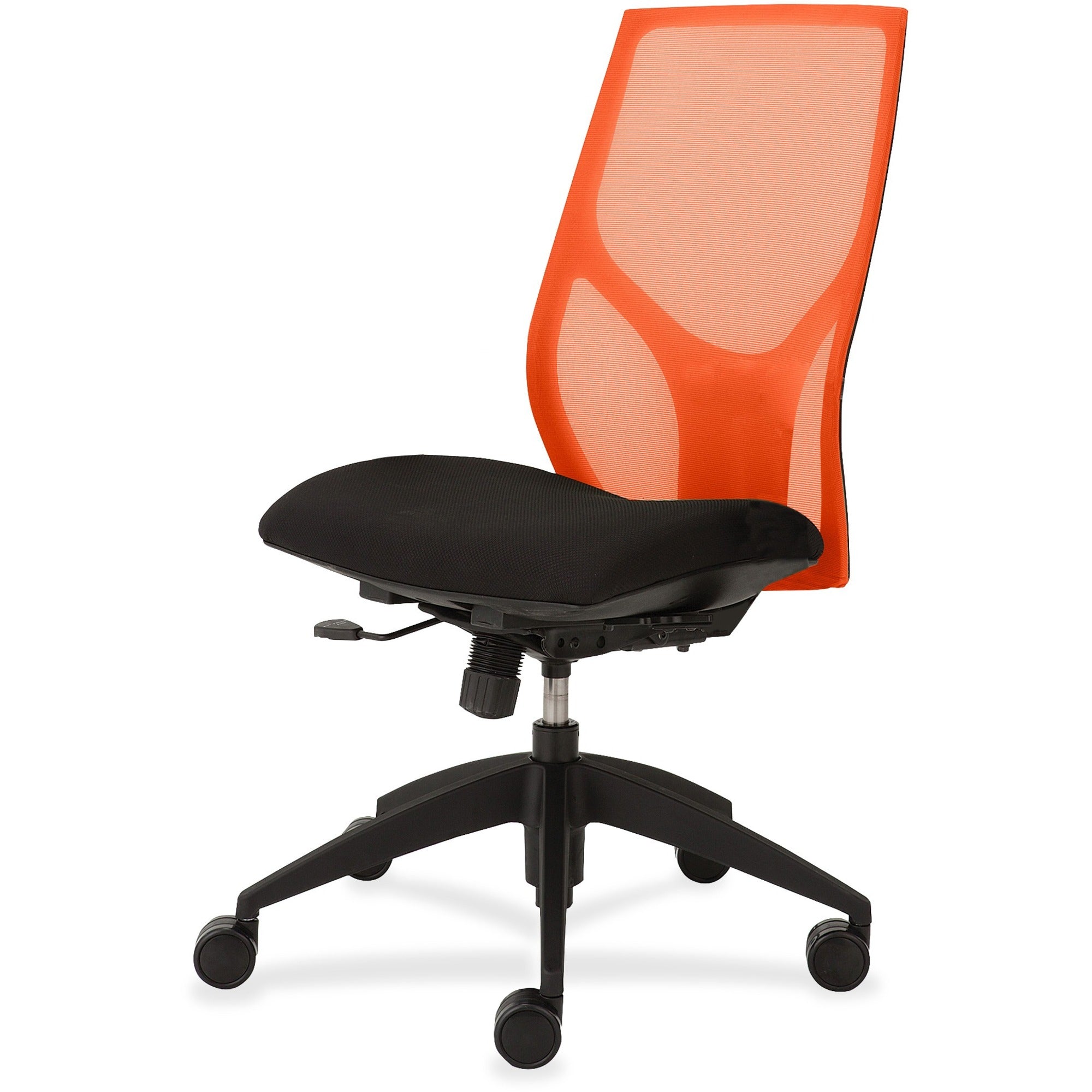 9 to 5 Seating Vault 1460 Armless Task Chair, Black Mesh Back, Onyx Fabric Seat, 5-Star Black Base, Adjustable Height and Depth, 1 Each