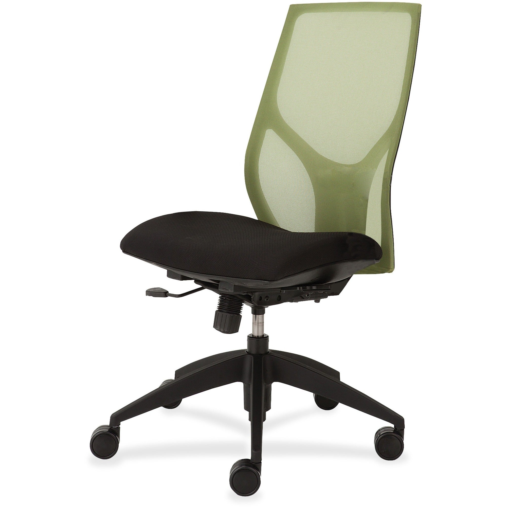 9 to 5 Seating Vault 1460 Armless Task Chair, Black Mesh Back, Onyx Fabric Seat, 5-Star Black Base, Adjustable Height and Depth, 1 Each