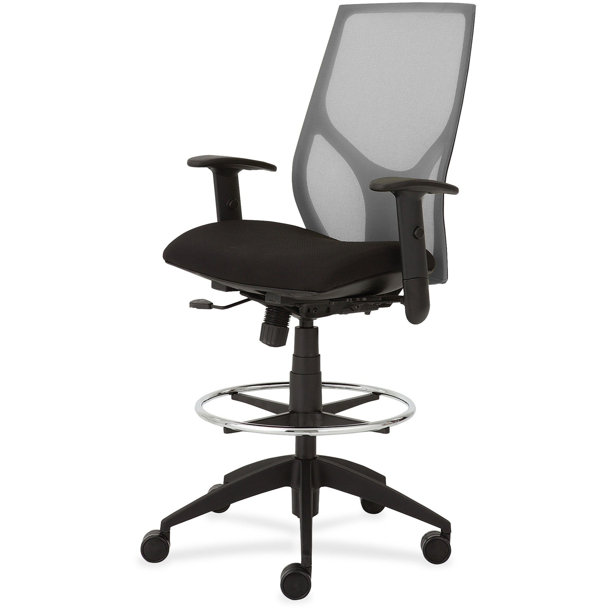 9 to 5 Seating Vault 1468 Task Stool, Black Seat, 5-Star Base, Adjustable Arms and Back, Mesh Back, 1 Each