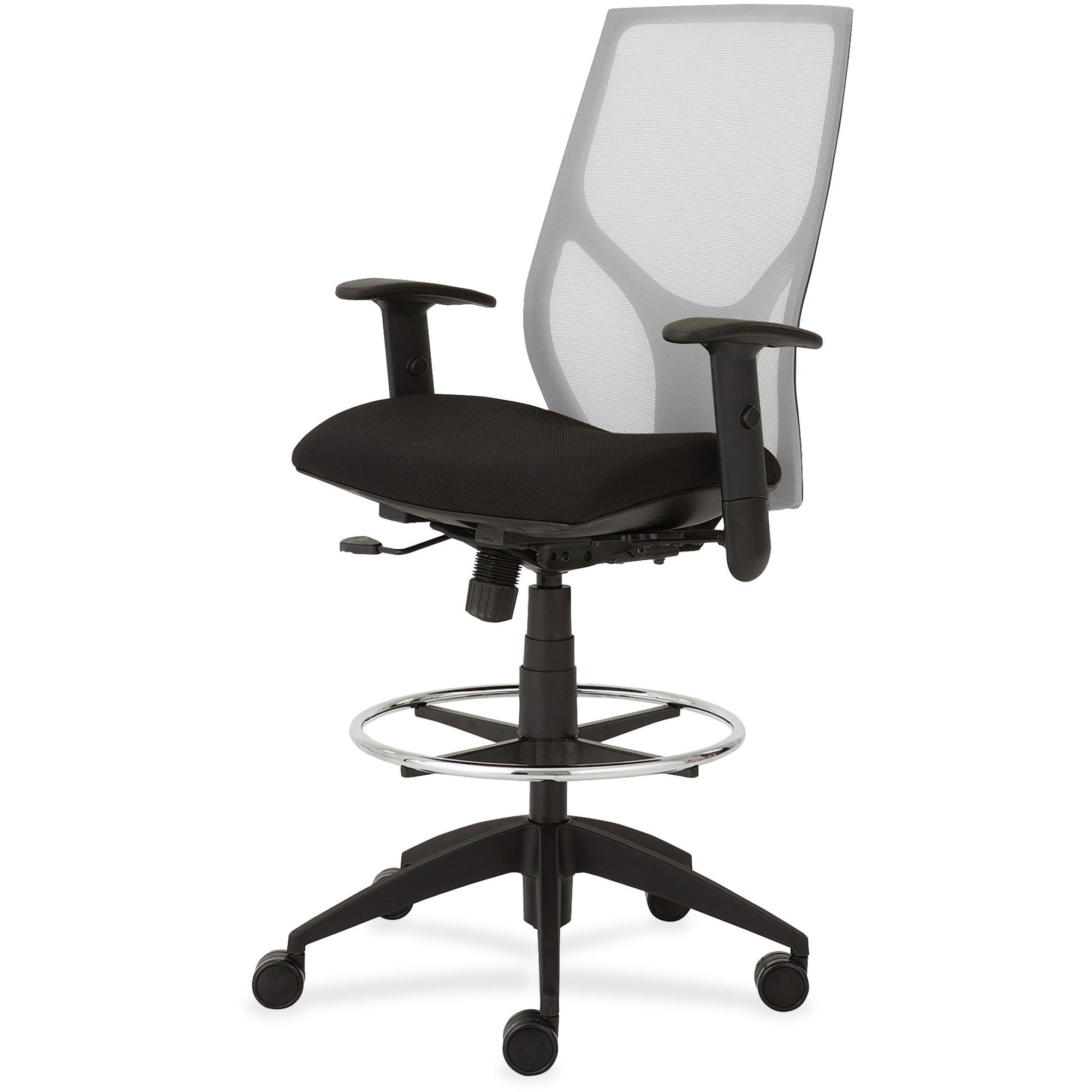 9 to 5 Seating Vault 1468 Task Stool, Black Seat, 5-Star Base, Adjustable Arms and Back, Pneumatic Height, 1 Each