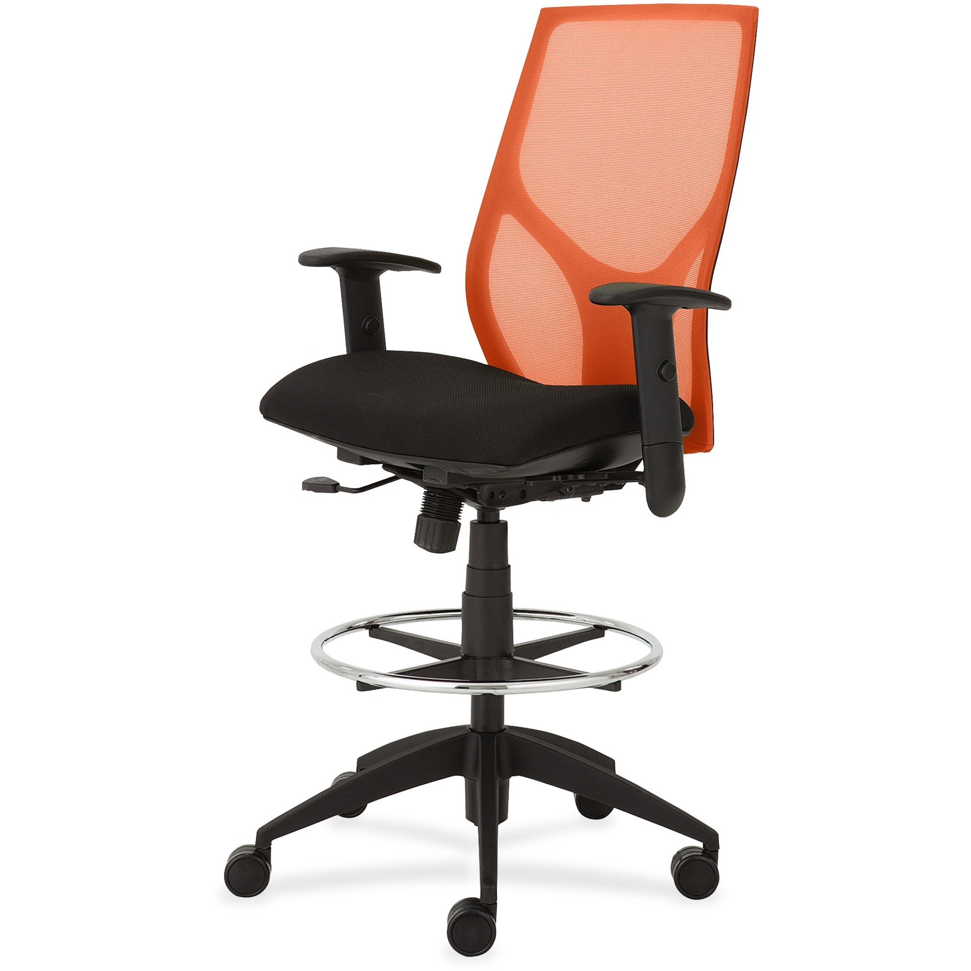 9 to 5 Seating Vault 1468 Task Stool, Black Seat, 5-Star Base, Adjustable Arms and Back, Pneumatic Height, 1 Each