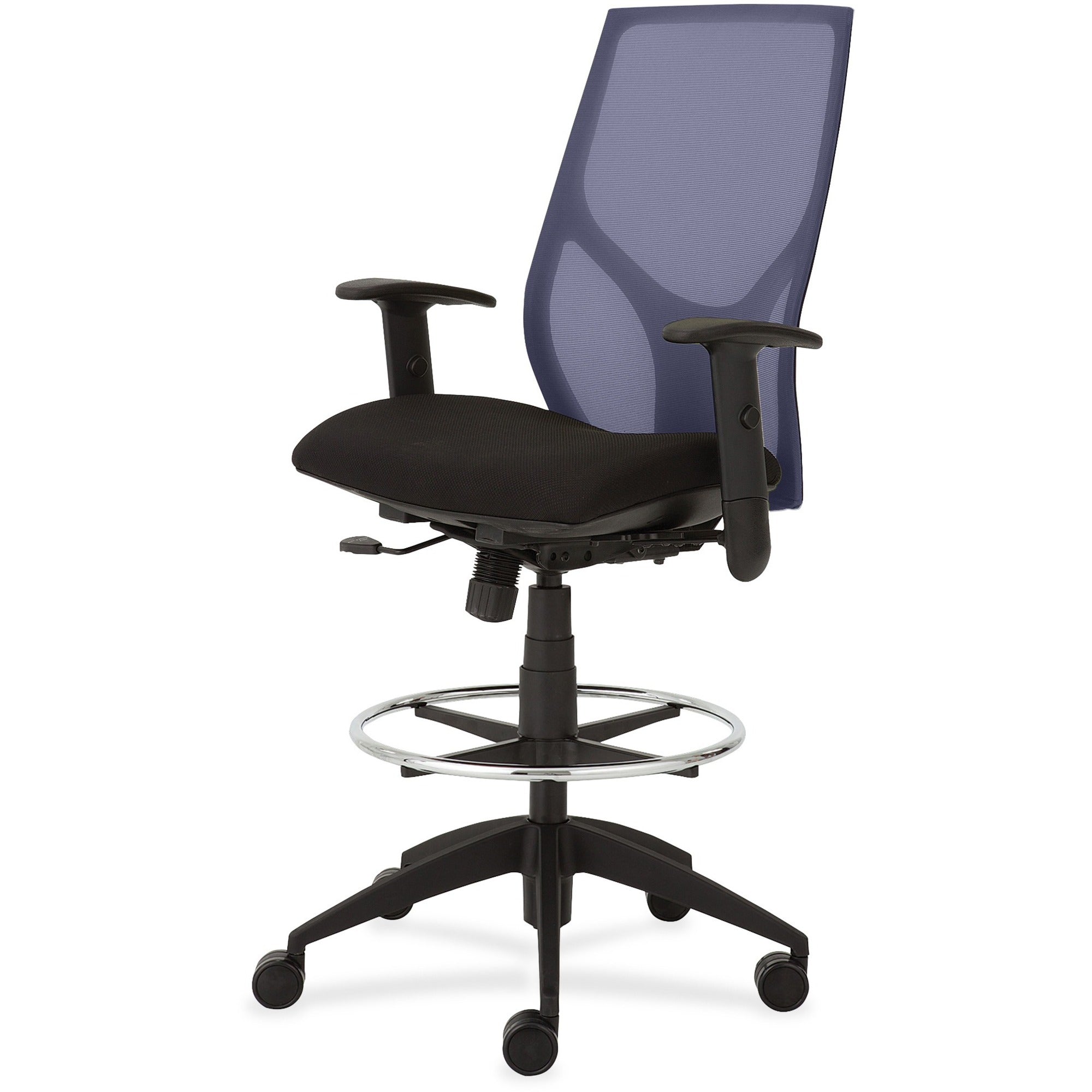 9 to 5 Seating Vault 1468 Task Stool, Black Seat, 5-Star Base, Adjustable Arms and Back, 1 Each