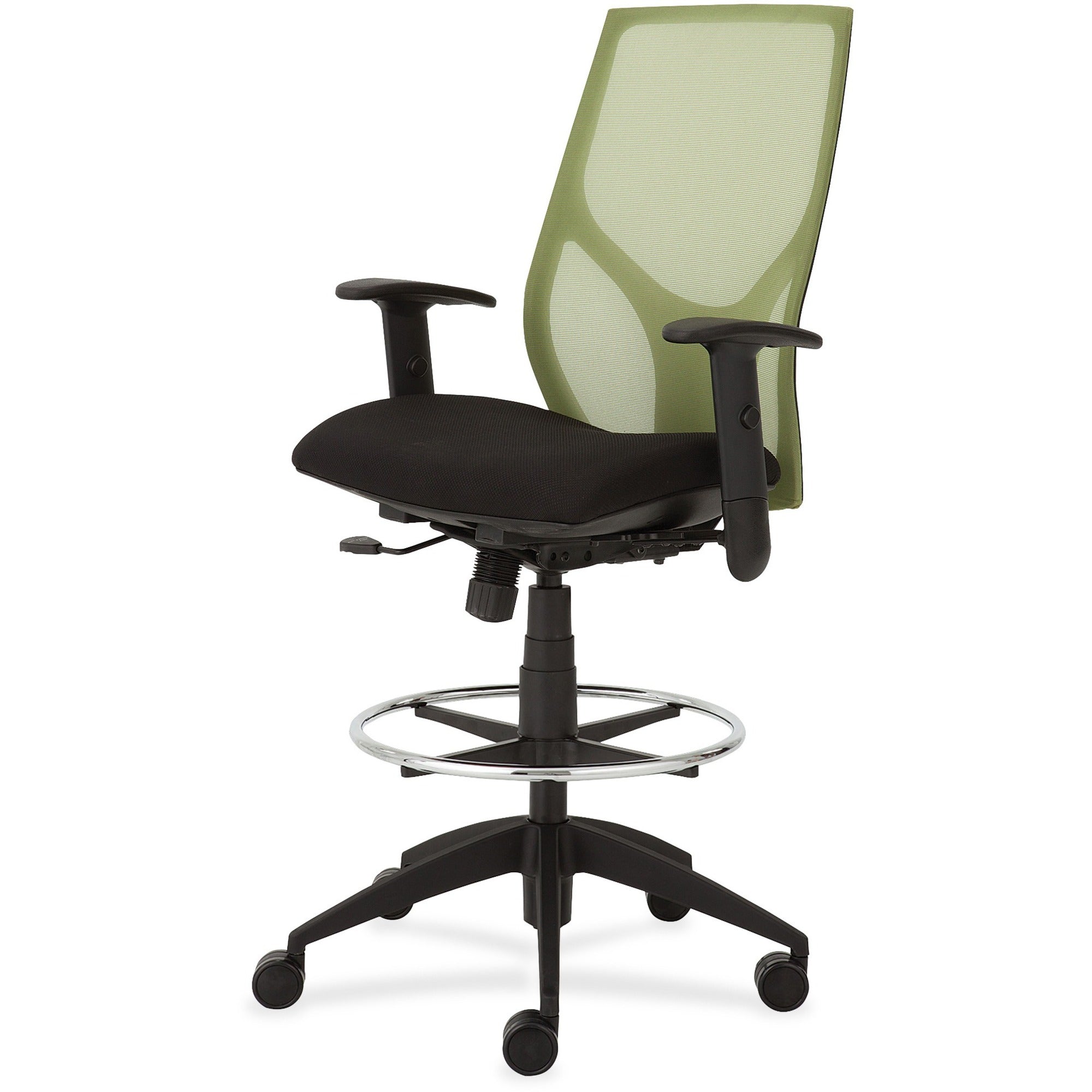 9 to 5 Seating Vault 1468 Task Stool, Black Seat, 5-Star Base, Adjustable Arms and Back, Pneumatic Height, 1 Each