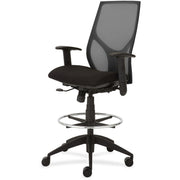 9 to 5 Seating Vault 1468 Task Stool, Black Seat, 5-Star Base, Adjustable Arms and Back, Mesh Back, 1 Each