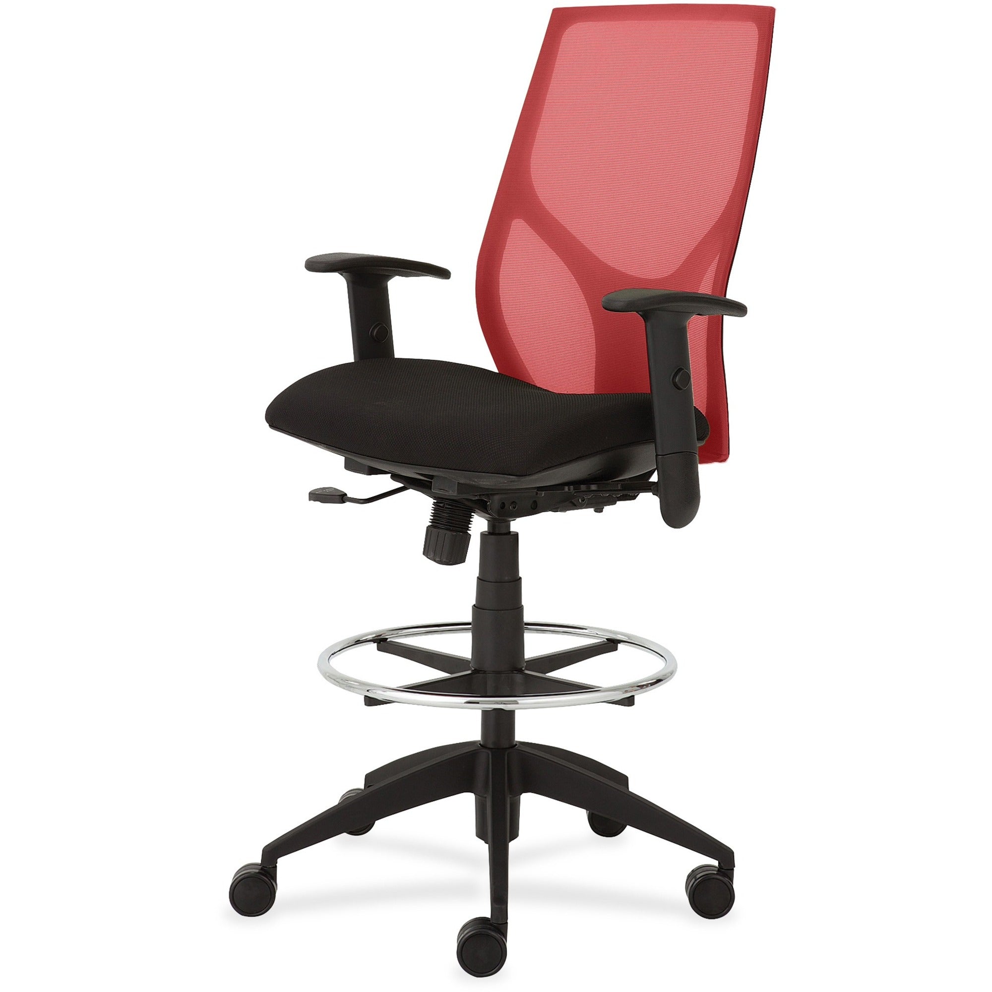 9 to 5 Seating Vault 1468 Task Stool, Black Seat, 5-Star Base, Adjustable Arms and Back, Pneumatic Height, 20" Wide Seat, 1 Each