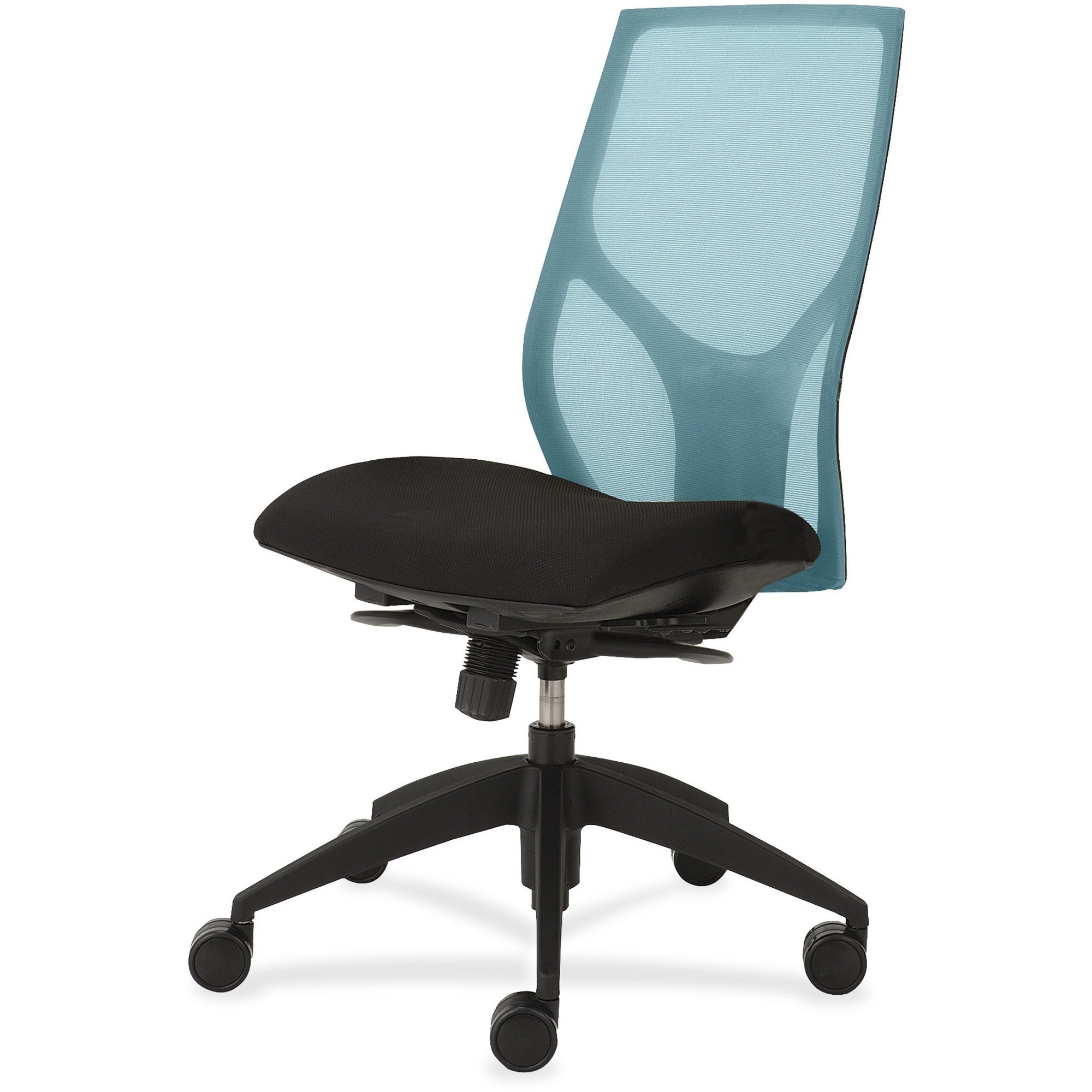 9 to 5 Seating Vault 1460 Armless Task Chair, Black Mesh Back, 5-Star Black Base, Adjustable Height and Depth, 1 Each